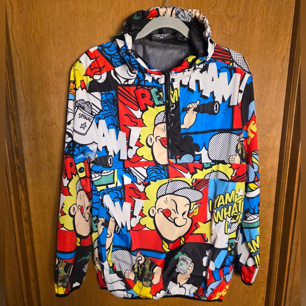 Reason POPEYE Pullover Hooded 1/2 Zip Jacket
